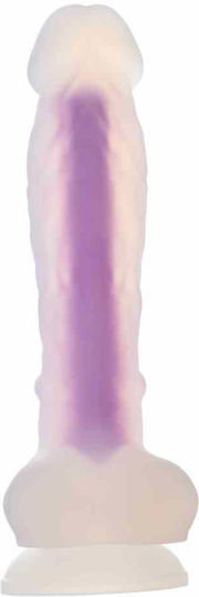Dream Toys Glass Dildo with Balls and Suction Cup Purple 19cm