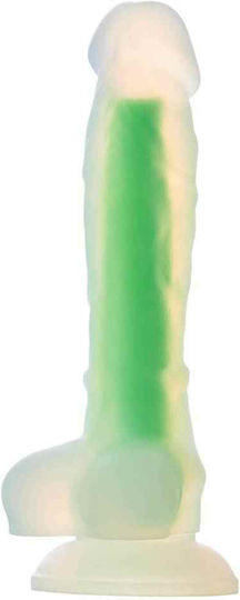 Dream Toys Ρεαλιστικό Dildo με Όρχεις και Βεντούζα Πράσινο 17.5cm