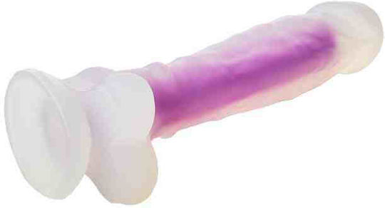 Dream Toys Glass Dildo with Balls and Suction Cup Purple 19cm