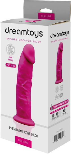 Dream Toys Real Love Ρεαλιστικό Dildo με Βεντούζα Φούξια 19cm