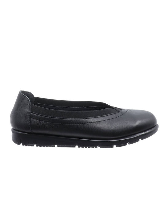 Aero by Kasta Anatomic Leather Ballerinas Black