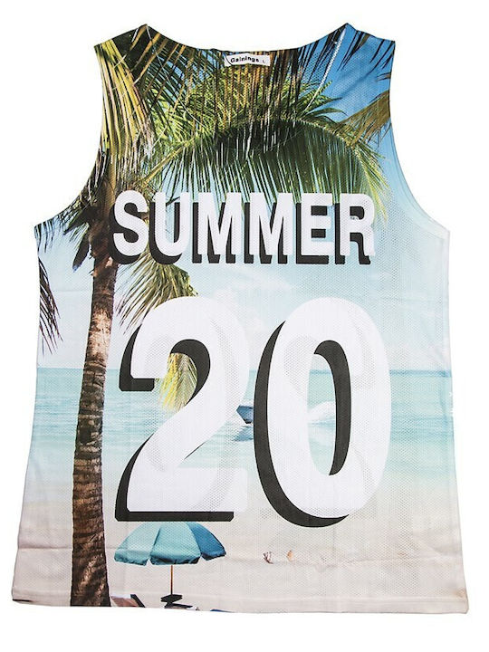 V-store Men's Sleeveless Blouse Colorful