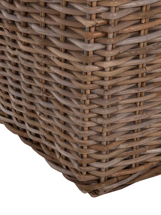HomeMarkt Σετ Διακοσμητικά Καλάθια Rattan με Χερούλια Καφέ 4τμχ
