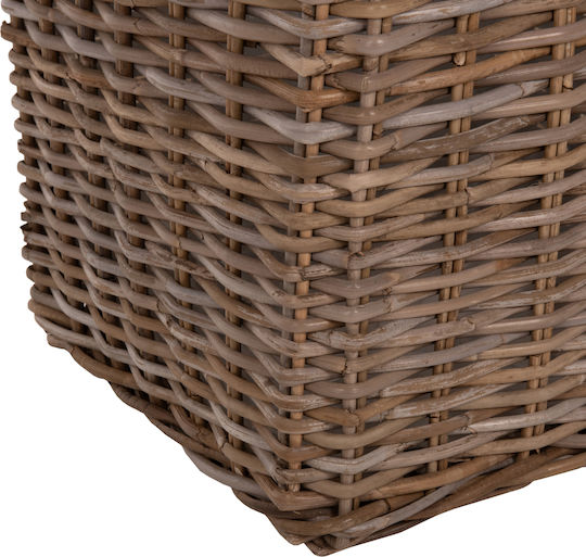 HomeMarkt Set Dekorative Körbe Rattan mit Griffen Braune 52x52x50cm 4Stücke