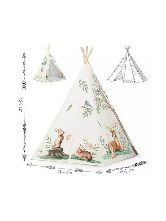 Nukido Kids Indian Teepee Play Tent for 3+ years Ecru