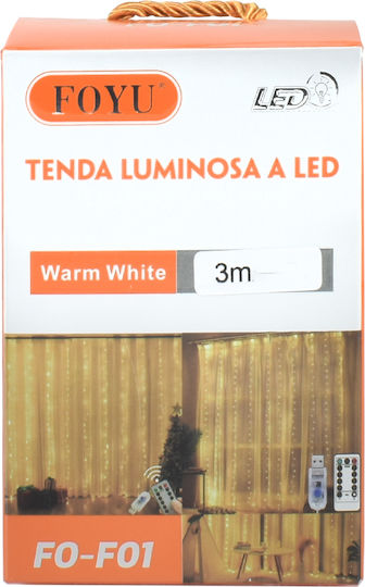 300 Lichterketten LED 3m. x 300cm Warmes Weiß Typ Vorhang 1Stück