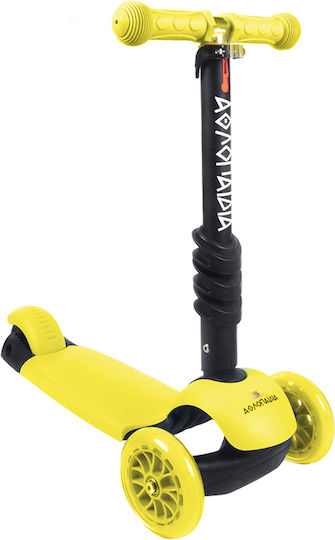 Athlopaidia Kids 3-Wheel Scooter with Seat for 3+ Years Yellow