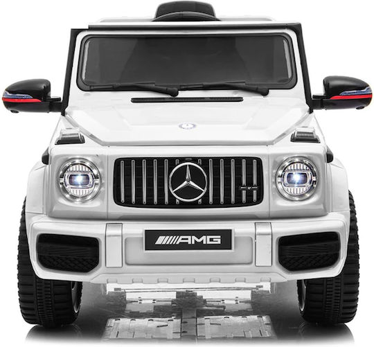 Mercedes Benz G63 AMG Едноместен с Дистанционно Управление Лицензиран 12 Волта Бял