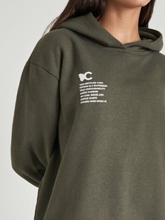 Women's Sweatshirt Hooded Khaki