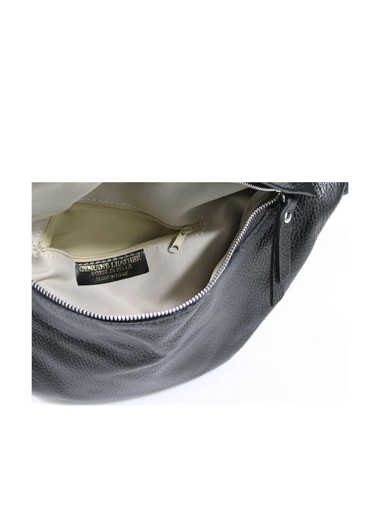 Black Leather Women's Crossbody Bag