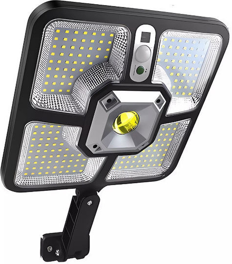 Izoxis Straßen-Solarleuchte 8W Kaltweiß mit Bewegungssensor, Fotokontakt und Fernbedienung IP65 36.5cmx23cmx4.5cmcm