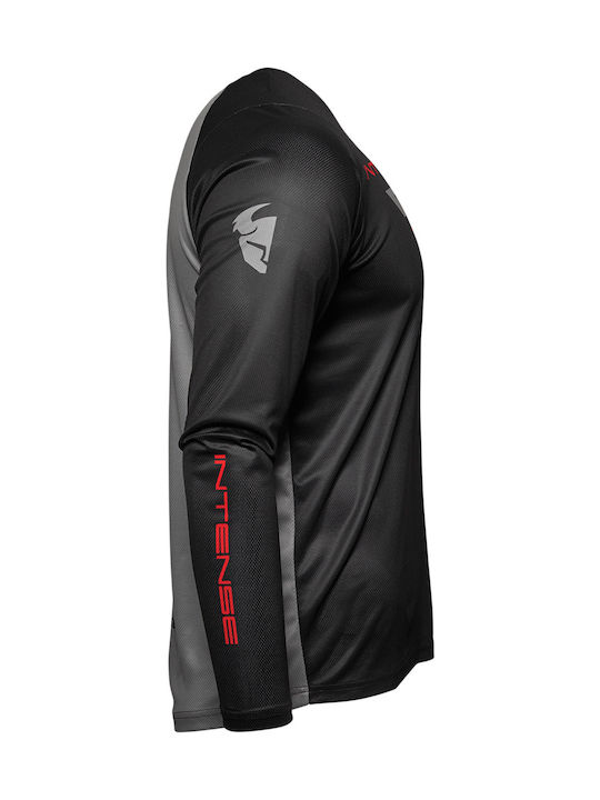 Thor Bărbați Mânecă lungă Tricou de ciclism Negru