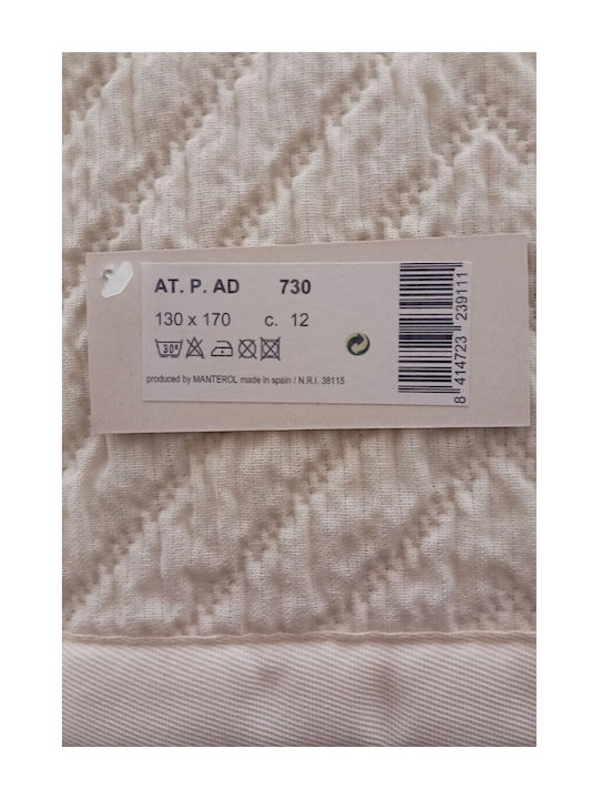 Manterol Casa Armchair Throw Crinkled 130x170cm Ecru