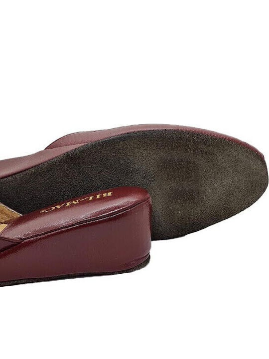 Anatomical Leather Women's Slippers Burgundy