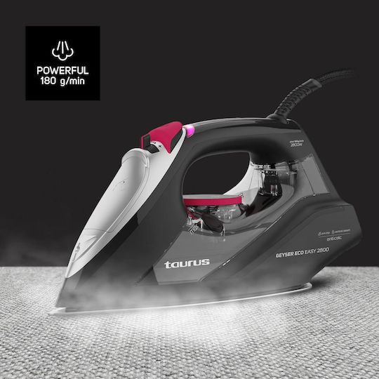 Taurus Geyser Eco Easy 2800 Steam Iron 2800W with Ceramic Plate and Continuous Steam Supply 40g/min