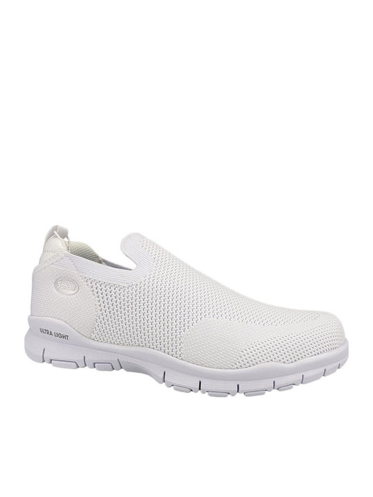Jump Stoff Anatomisch Damen Slip-Ons Weiß