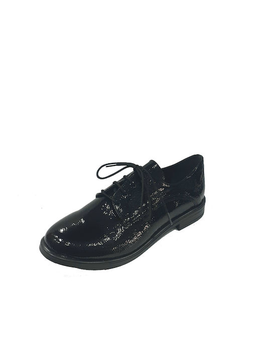 Zizel Damen Oxfords aus Lackleder in Schwarz Farbe