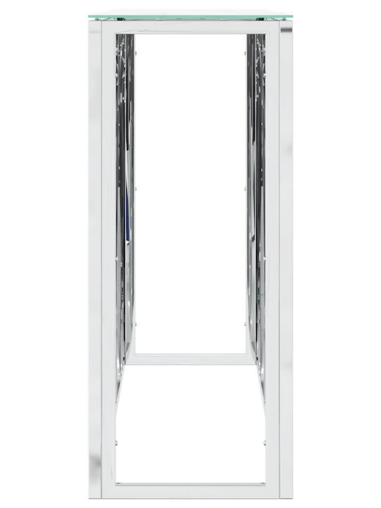 Glass Console Table Silver L110xW30xH70cm
