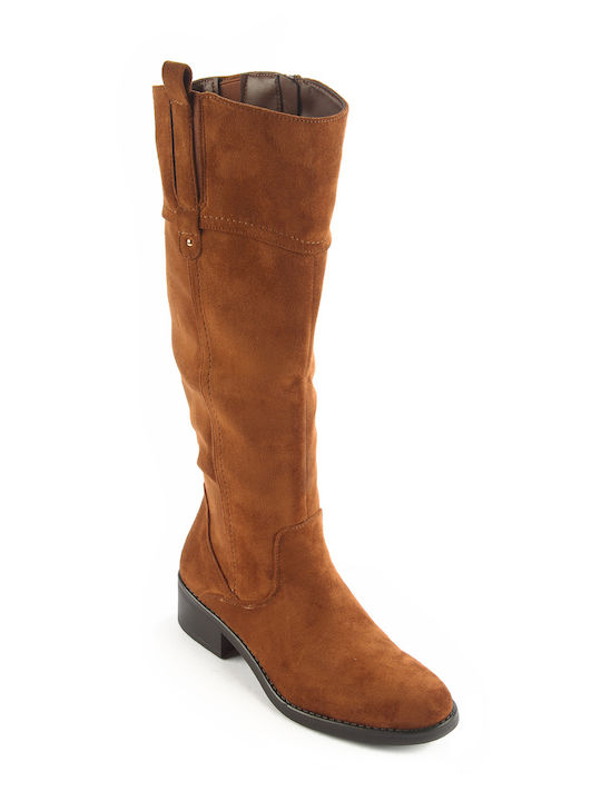 Fshoes Suede Women's Boots with Zipper Brown