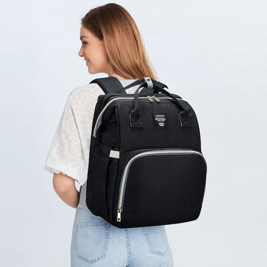 Queen Mother Diaper/Crib Backpack Black 42x30x23cm.