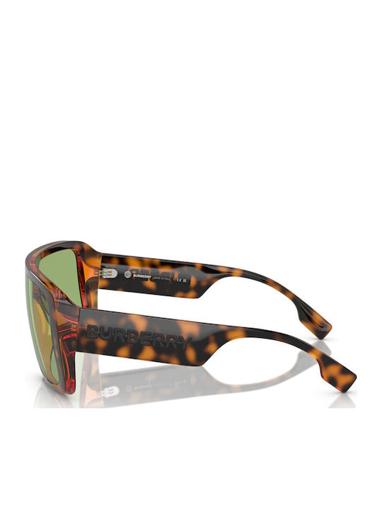Burberry Unisex Sunglasses with Brown Tartaruga Plastic Frame and Green Lens BE4401U 3002