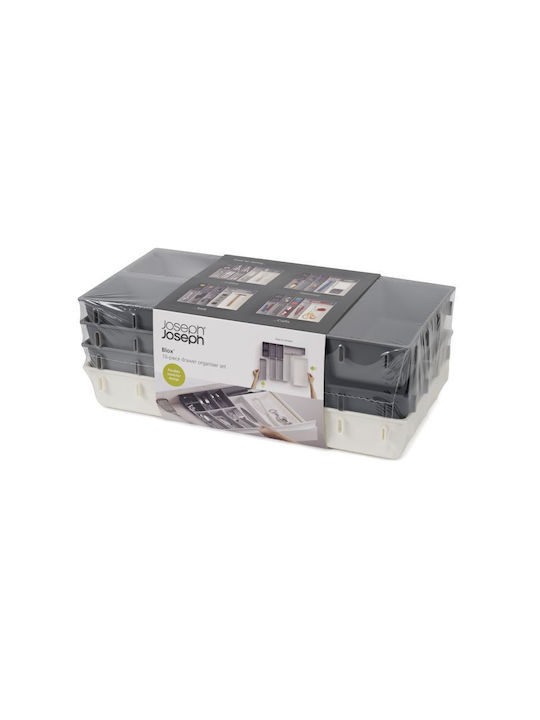 Joseph Joseph Free Composition Plastic Drawer Cutlery Tray 43.9x5cm 10 Pieces Grey