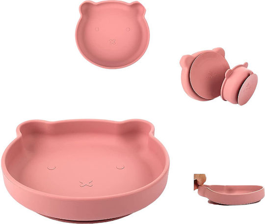 Queen Mother Feeding Set Airplanes made of Silicone with Non-Slip Base Orange 4pcs for 6+ months