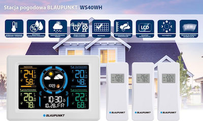 Blaupunkt 13-WS40WH Ασύρματος Μετεωρολογικός Σταθμός Αναλογικός Επιτραπέζιος Λευκός