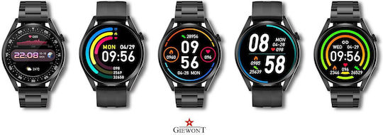 Giewont 450-1 Smartwatch με Παλμογράφο (Μαύρο)
