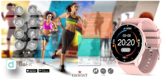 Giewont 120-1 Smartwatch με Παλμογράφο (Ροζ)