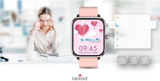 Giewont 230-1 Smartwatch με Παλμογράφο (Ροζ)