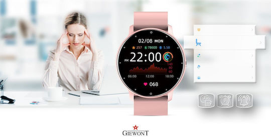 Giewont 120-1 Smartwatch με Παλμογράφο (Ροζ)