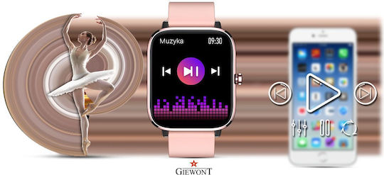 Giewont 230-1 Smartwatch με Παλμογράφο (Ροζ)
