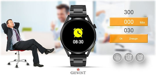 Giewont 450-1 Smartwatch με Παλμογράφο (Μαύρο)