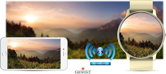 Giewont 120-6 Smartwatch με Παλμογράφο (Μπεζ)