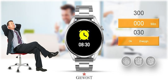 Giewont 450-5 Aluminium Smartwatch mit Pulsmesser (Silber)