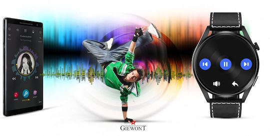 Giewont 450-2 Smartwatch με Παλμογράφο (Μαύρο)