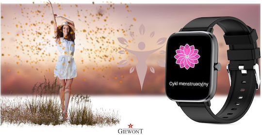 Giewont 230-2 Smartwatch με Παλμογράφο (Μαύρο)