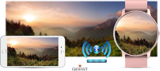 Giewont 120-1 Smartwatch με Παλμογράφο (Ροζ)