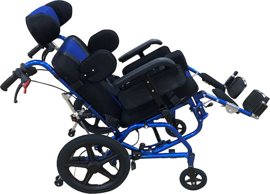 Mobiak Azura Kids Wheelchair 16" Folding Special Type with Reclining Back 15.2cm 0811982 Blue