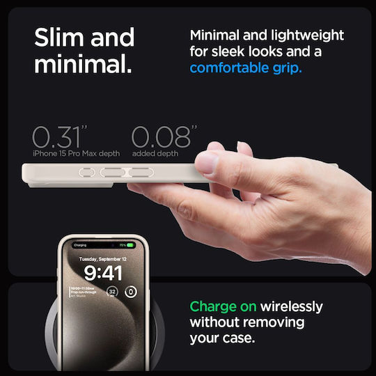 Spigen Ultra Hybrid Back Cover Plastic 2mm Natural Titanium (iPhone 15 Pro)