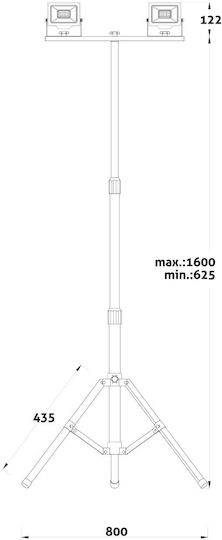Avide Προβολέας Εργασίας Μπαταρίας LED IP65 με Φωτεινότητα έως 4000lm Smd