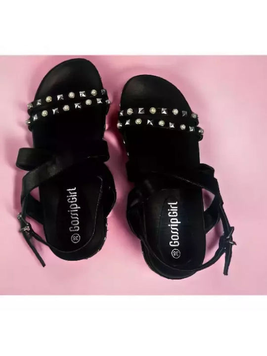 Women's Flat Sandals in Black Color