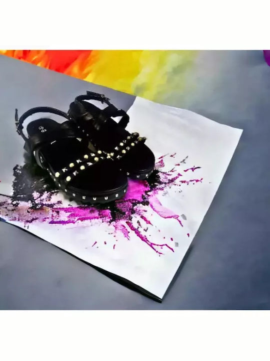 Women's Flat Sandals in Black Color