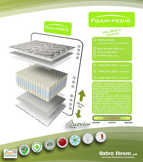 Extra Strom Foam-pedic Einzel Ergonomisch Matratze Schaum 80x190x21cm