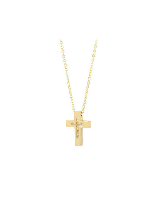 Q-Jewellery Women's Gold Cross 14K with Chain