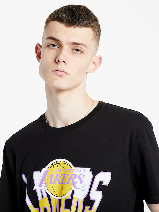 Mitchell & Ness Ανδρικό Αθλητικό T-shirt Κοντομάνικο Μαύρο