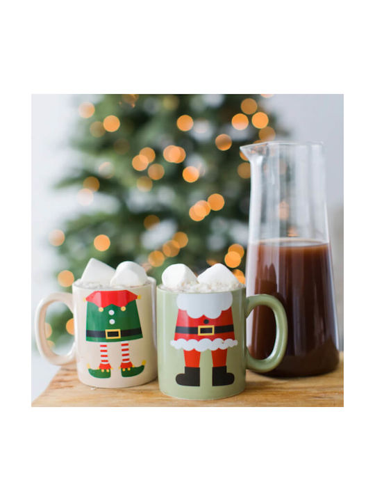 Pearhead Set Christmas Mugs Ceramic Brown L10xW8.5cm. 2pcs