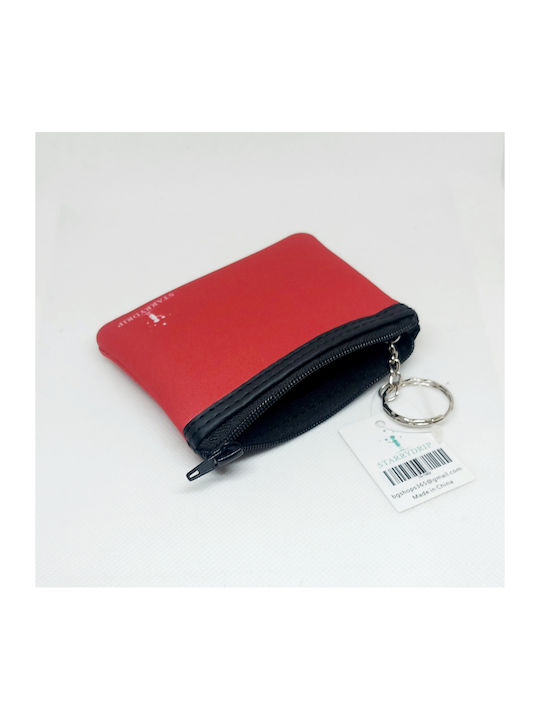 Starrydrip Kids Wallet with Coins with Zipper & Keychain Red 10-1002