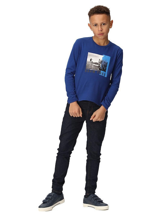 Kinderhemd Langarm Blau